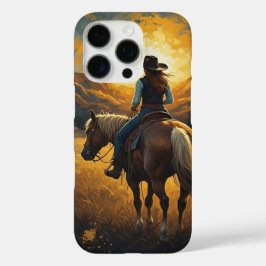 Western Sunset Cowgirl iPhone protection case