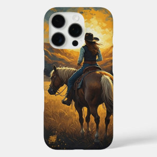 Western Sunset Cowgirl iPhone-Schutzhülle iPhone 16 Pro Hülle