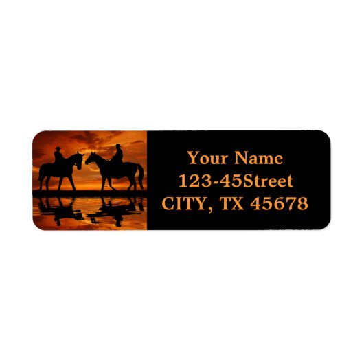 Western Sunset Horseback Riding Cowboy Silhouette (Vorne)