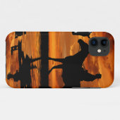 Western Sunset Horseback Riding cowboy silhouette Case-Mate iPhone Hülle (Rückseite (Horizontal))
