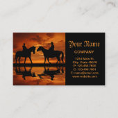 Western Sunset Horseback Riding Cowboy Silhouette Visitenkarte (Vorderseite)