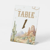Western Table Number Sign Sockelschild (Vorderseite)