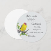 Western Tanager Bird Birdwatcher Birthday Einladung (Vorne/Hinten)