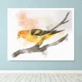 Western Tanager Gelbe Vogelzweig Leinwanddruck (Insitu (Holzboden))