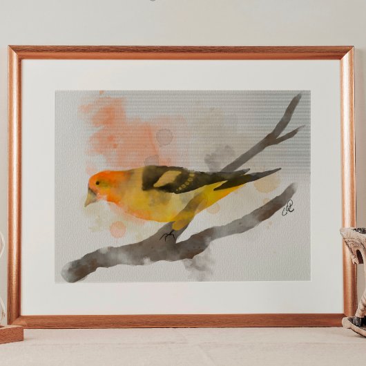 Western Tanager Gelbe Vogelzweig Poster