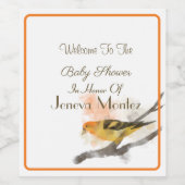 Western Tanager Gelbe Vogelzweig Weinetikett (Einzelnes Label)