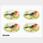 Western Tanager Ovaler Aufkleber (Blatt)