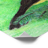 Western Tananger Bird Farbige Stifte Kunst Poster (Ecke)