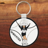 Western/Tänzer Schlüsselanhänger Schwarz-weiß B (Vorderseite)