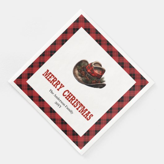 Western tartan napkins for holiday table setting serviette (Ecke)