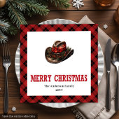 Western tartan napkins for holiday table setting serviette