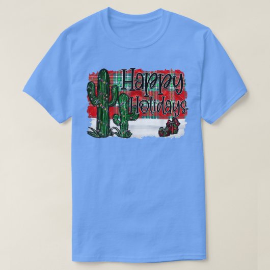 Western Teas Cactus Desert Frohe Weihnachtsgeschen T-Shirt (Design vorne)