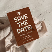 Western Terracotta Bull Skull Moderne West Wedding Save The Date