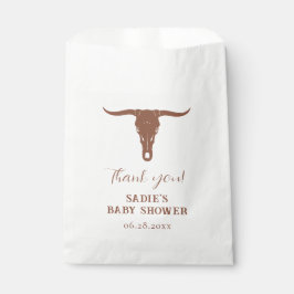 Western Terracotta Longhorn Kinderdusche Gefallen  Geschenktütchen