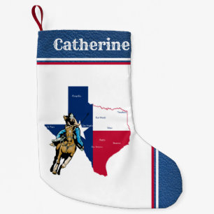 Western-Texas-Cowgirl an mit PferdeImitat-Leder Kleiner Weihnachtsstrumpf