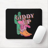 Western Texas Giddy Up Cowgirl Cowboy Boots Cactus Mousepad (Mit Mouse)