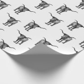 Western Texas Longhorn Bull CUSTOM BG FARBE Geschenkpapier (Ecke)