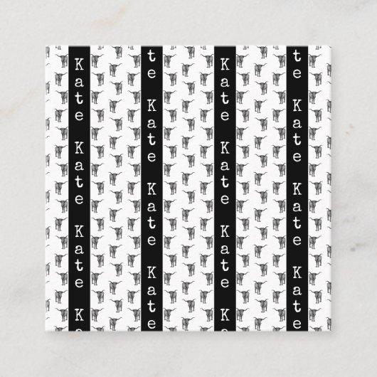 Western Texas Longhorn Bulls INDIVIDUELLE NAME & C Telefonnummerkarte (Vorderseite)