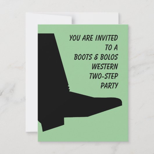 WESTERN TEXAS ZWEI SCHRITTE THEMENTE PARTY EINLADU EINLADUNG (Vorderseite)