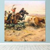 Western "The Herd Quitter" Art von Charles M. Russ Leinwanddruck (Insitu (Holzboden))