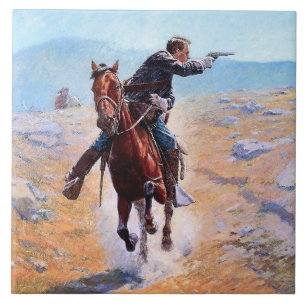 Western "The Messenger" Art von Charles Schreyvoge Fliese