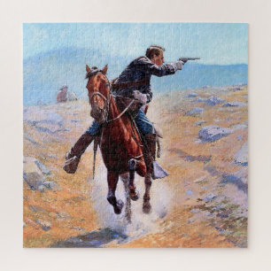 Western "The Messenger" Art von Charles Schreyvoge Puzzle