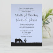 Western Thema Hochzeit Einladung (Stehend Vorderseite)