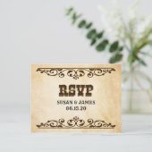 Western-Thema Hochzeit Einladung RSVP-Karte Postkarte (Stehend Vorderseite)
