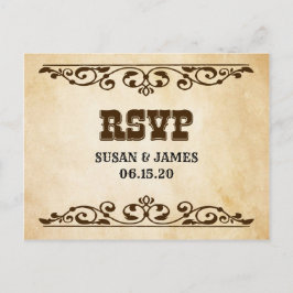 Western-Thema Hochzeit Einladung RSVP-Karte Postkarte