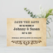 Western-Thema Hochzeitsszenierung Speichern Sie di Save The Date (Stehend Vorderseite)