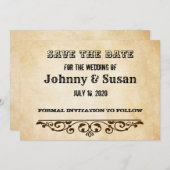 Western-Thema Hochzeitsszenierung Speichern Sie di Save The Date (Vorne/Hinten)