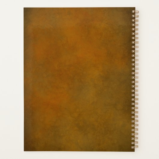 Western-Thema Horseshoe Brown & Gold Monogram Planer (Rückseite)