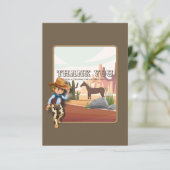 Western Thema howies Cowboy Geburtstag Dankeskarte (Stehend Vorderseite)