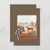 Western Thema howies Cowboy Geburtstag Dankeskarte (Vorne/Hinten)