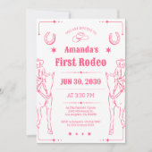 Western-Thema Mädchen erste Geburtstagsparty einla Save The Date (Vorderseite)