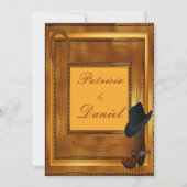 Western-Thema mit Stiefel u. Hut Einladung (Rückseite)