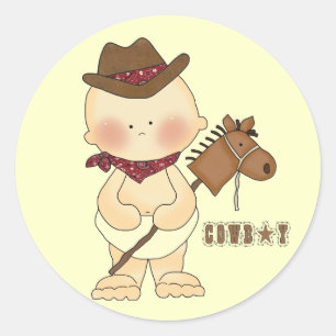 Western Thema Niedlich Baby Cowboy Fun Stickers