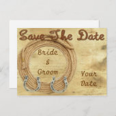 Western Thema Save the Date Postkarte, Ankündigung (Vorne/Hinten)