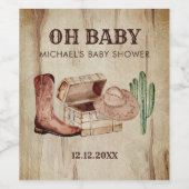 Western Theme Baby Shower Little Cowboy Weinetikett (Einzelnes Label)