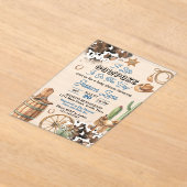 Western Theme Boy Baby Shower Acryleinladungen (Ablage )