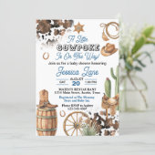 Western Theme Boy Baby Shower Einladung (Stehend Vorderseite)