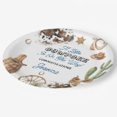 Western Theme Boy Baby Shower Pappteller (Schrägansicht)