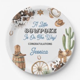 Western Theme Boy Baby Shower Pappteller
