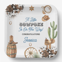 Western Theme Boy Baby Shower Pappteller