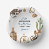Western Theme Boy Baby Shower Pappteller (Vorderseite)