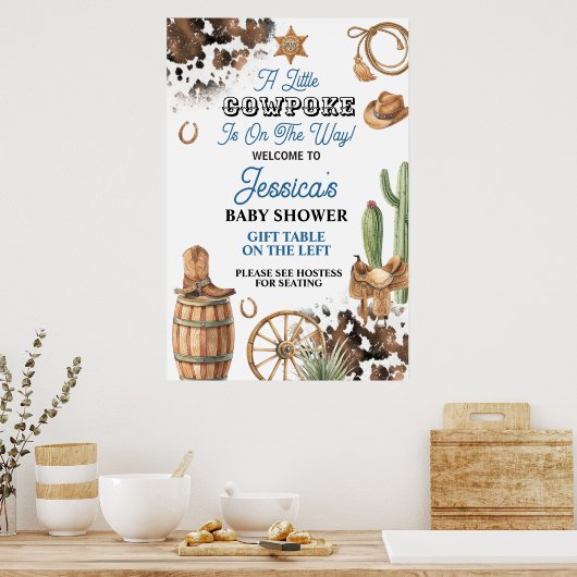 Western Theme Boy Baby Shower Poster (Küche)
