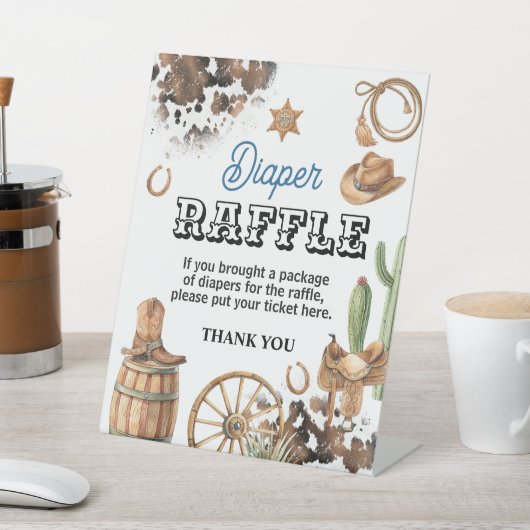 Western Theme Boy Baby Shower Sockelschild (In SItu)