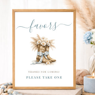 Western Theme Cowboy Stiefel Baby Shower Geschenke Poster