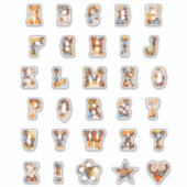 Western Theme Floral Monogram | Alphabet Letters Aufkleber (Vorderseite)