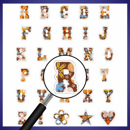 Western Theme Floral Monogram | Alphabet Letters Aufkleber